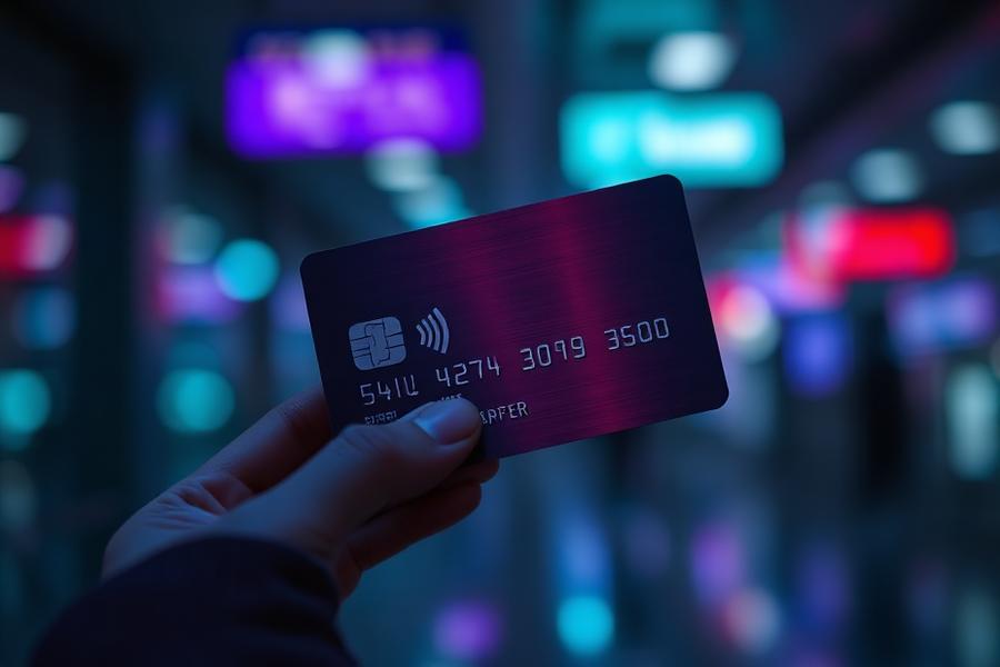 Cartão pré-pago de viagem em moeda estrangeira sendo segurado